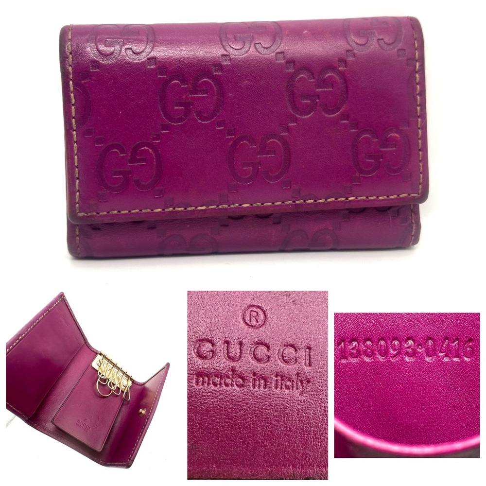 Gucci Guccissima leather 6 rings key case key holder very good condition